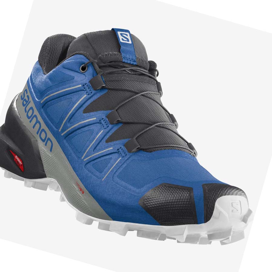 Salomon SPEEDCROSS 5 Erkek Patika Koşu Ayakkabısı Mavi Siyah | TR 3513QMA